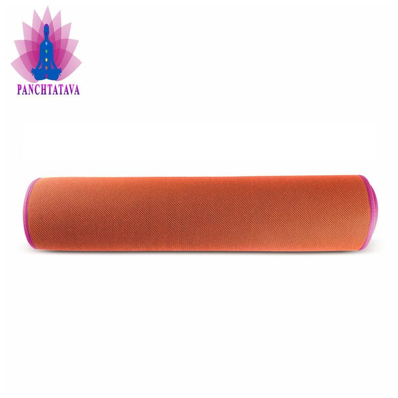 

Panchtatava SGS Certified Yoga Mat with Belt Carrying Bag Thick Orange Base With Pink Border-(Acupressure 4mm Exercise Mat)1