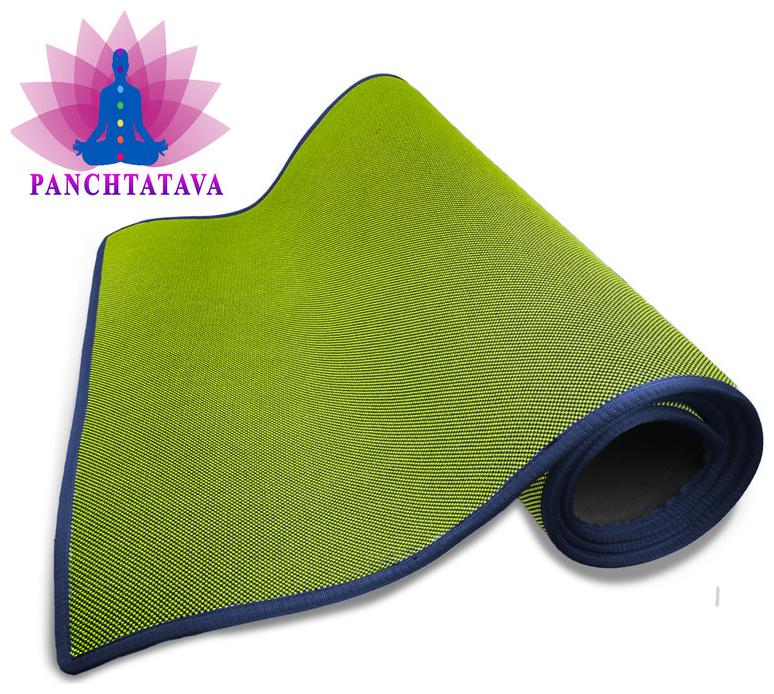 

Panchtatava EVA Acupressure Yoga Exercise Mat with Shoulder Strap Carrying Bag (6mm Thick Green Blue Border)