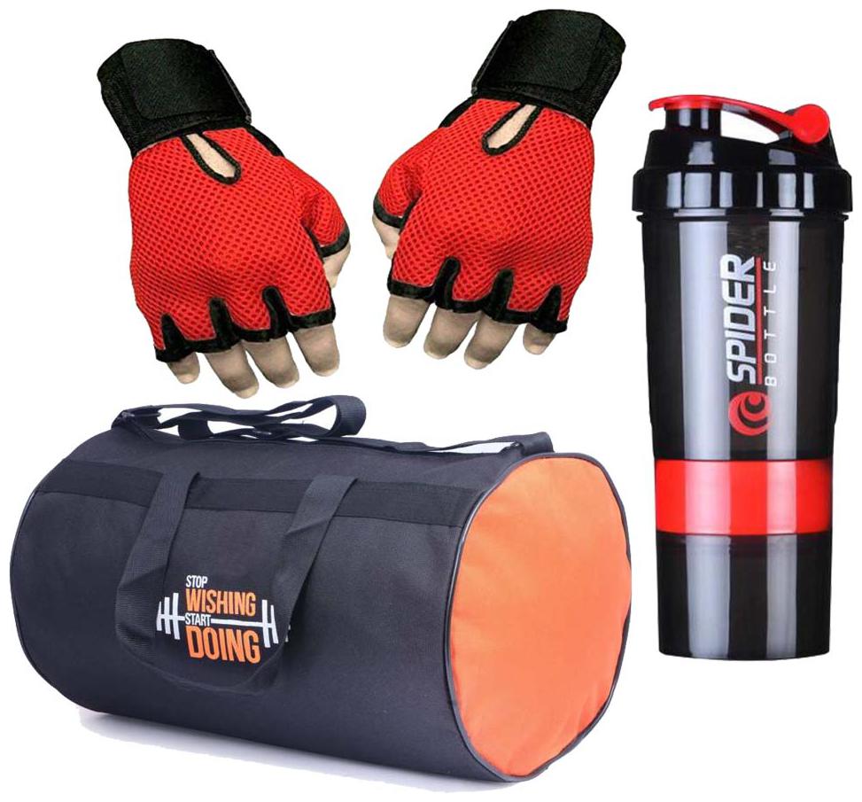 

Polyester Long Lasting Material Duffel Bag Gym Bag with Sport Sipper Water Bottle and Gloves