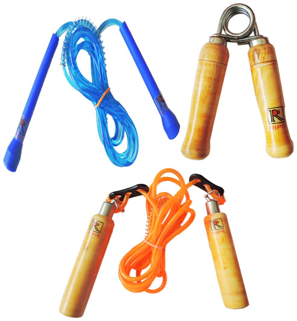 

RIPR Jump Jump combo (Wooden skipping rope Hand Gripper and pencil skipping rope)