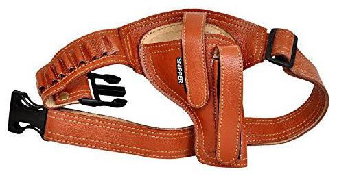 

Schieben Leather 32 Bore with Belt Cover Racquet Carry Case Cover Free Size (Brown)