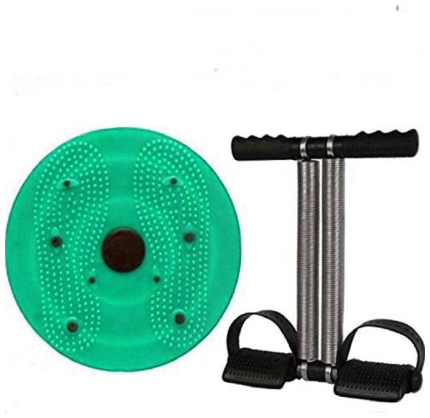 Shopeleven Double Spring Tummy Trimmer With Tummy Twister Home Gym Kit Multi colour
