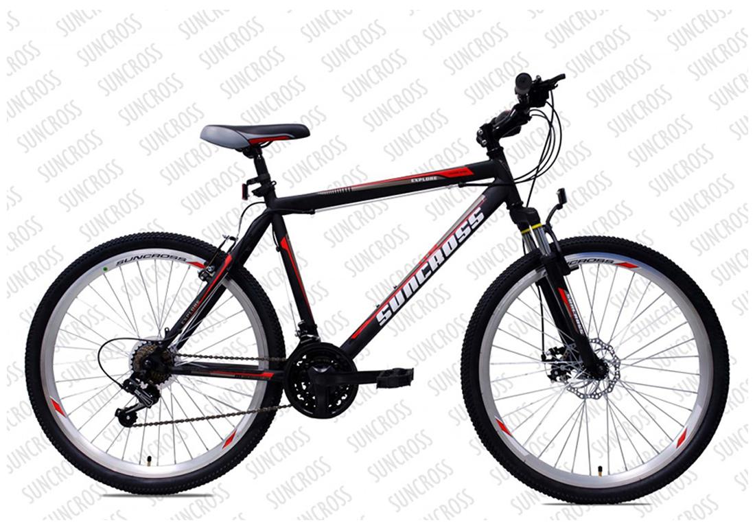 suncross explorer bicycle - red and black (size-26t)