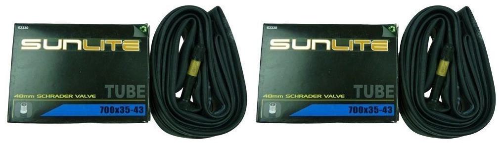 SunLite 48mm Schrader Valve 700x35-43c Bicycle Tube-Hybrid//Commuter-2 Tubes