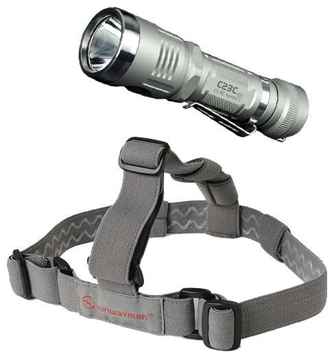 

Sunwayman C23C 1000Lm Rechargeable Flashlight XM-L2 U3 LED w AP-15 Headband