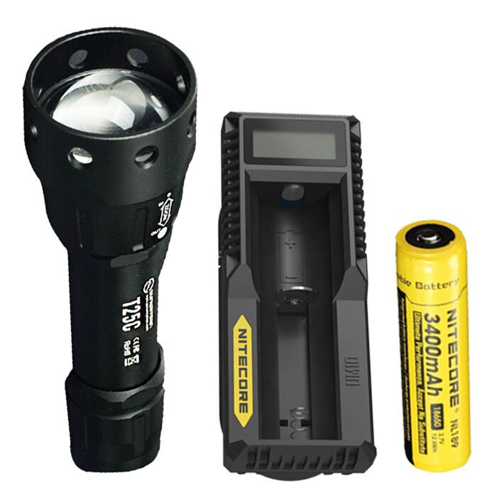 

Sunwayman T25C CREE XM-L2 U3 LED Flashlight w NL189 Battery UM10 Charger