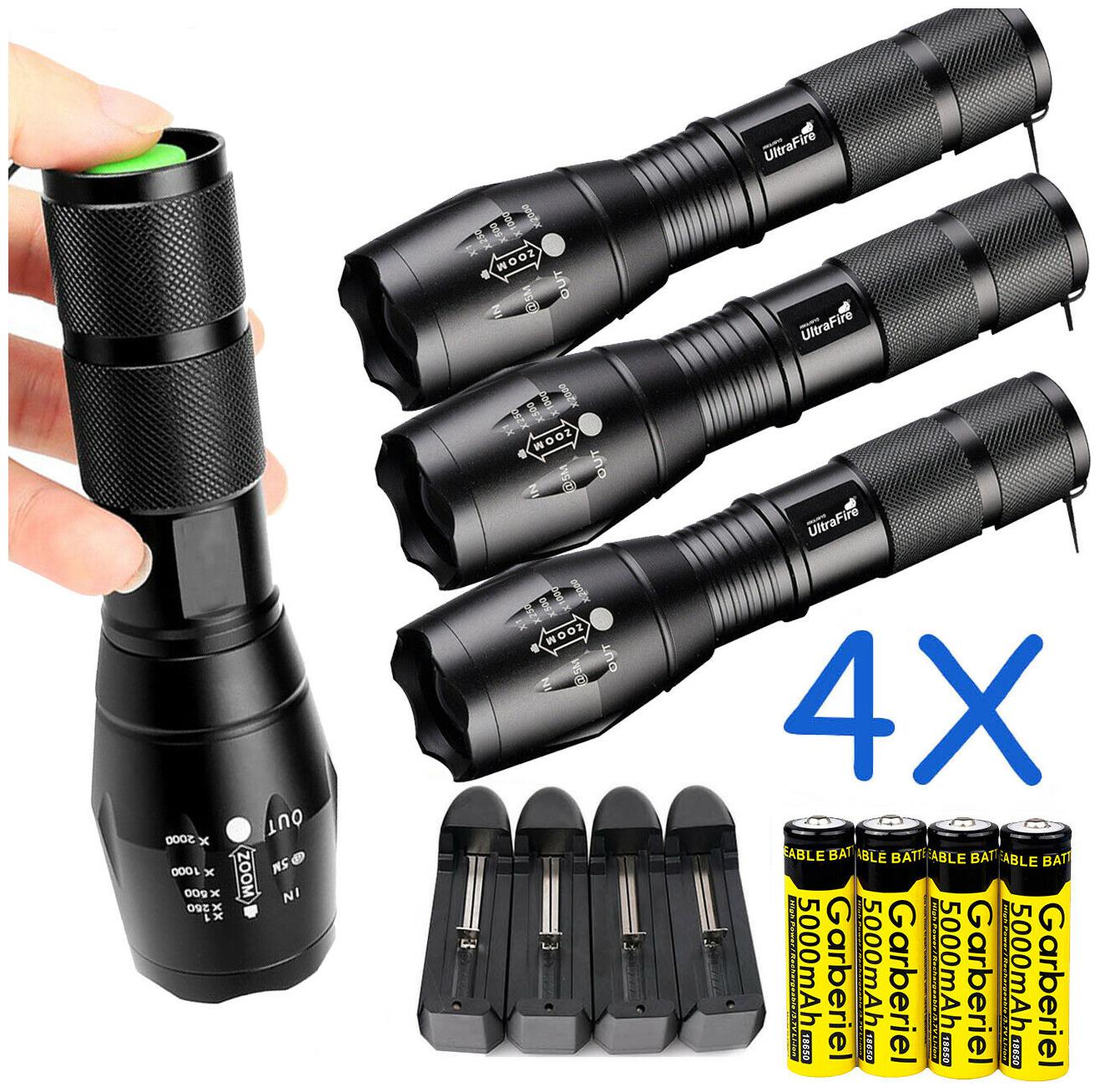 

Tactical 90000LM 5Modes T6 LED Flashlight Ultra Bright Zoomable Torch Lamp Light
