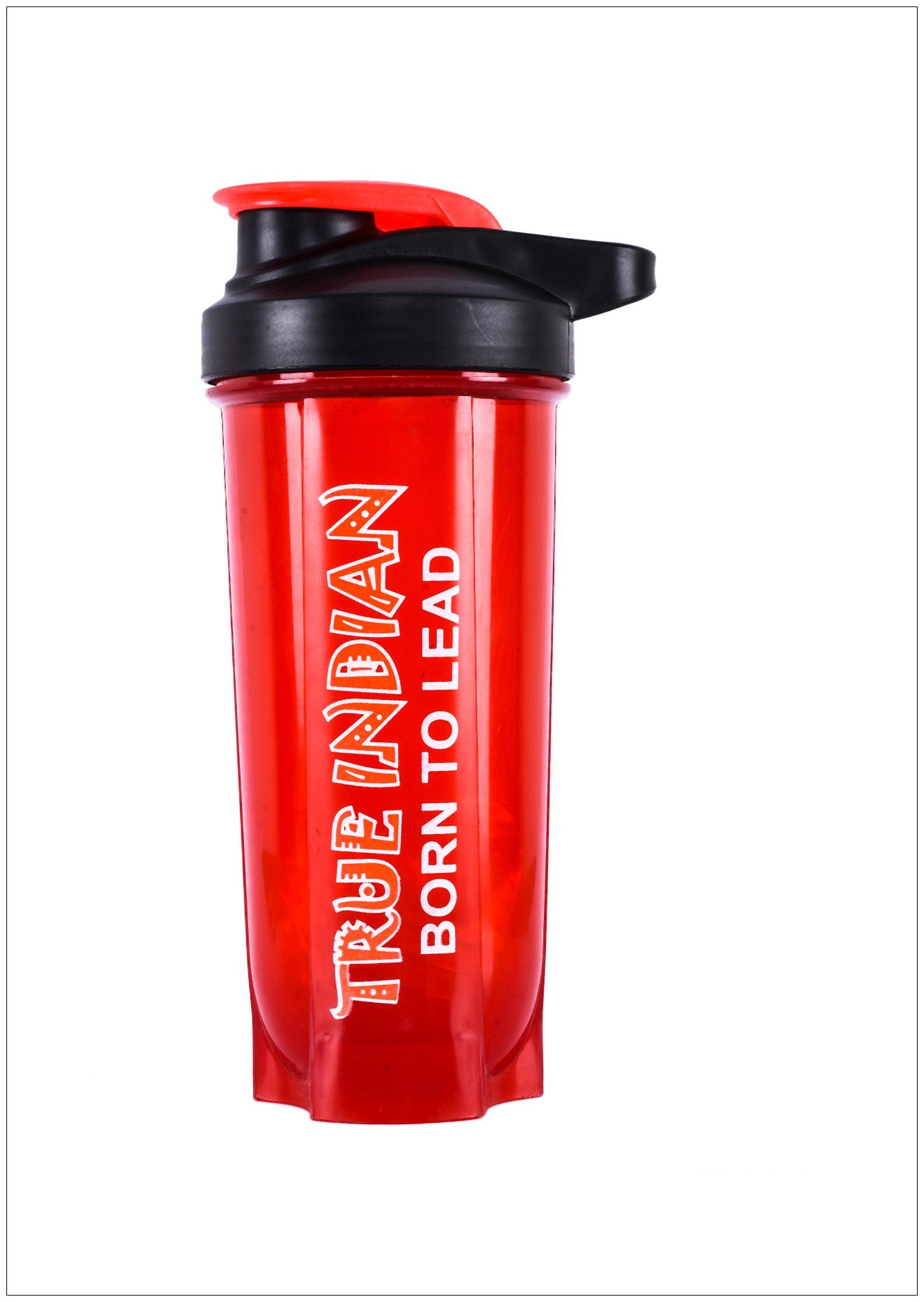 

TRUE INDIAN 700 ML SHAKER PROTEIN SHAKER BOTTLE SHAKE WATER BOTTLE (RED-BLACK)