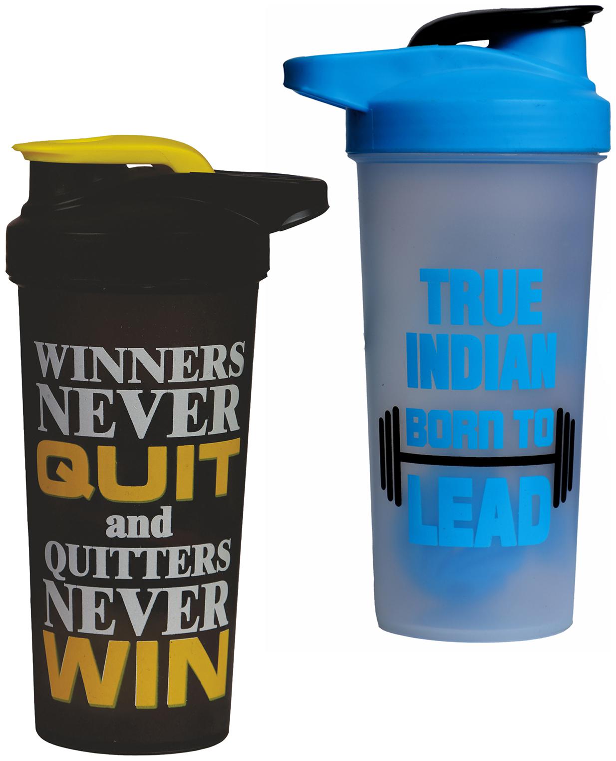 

True Indian 700 ml Protein Shaker Bottle Multi Color (Pack of 2 )