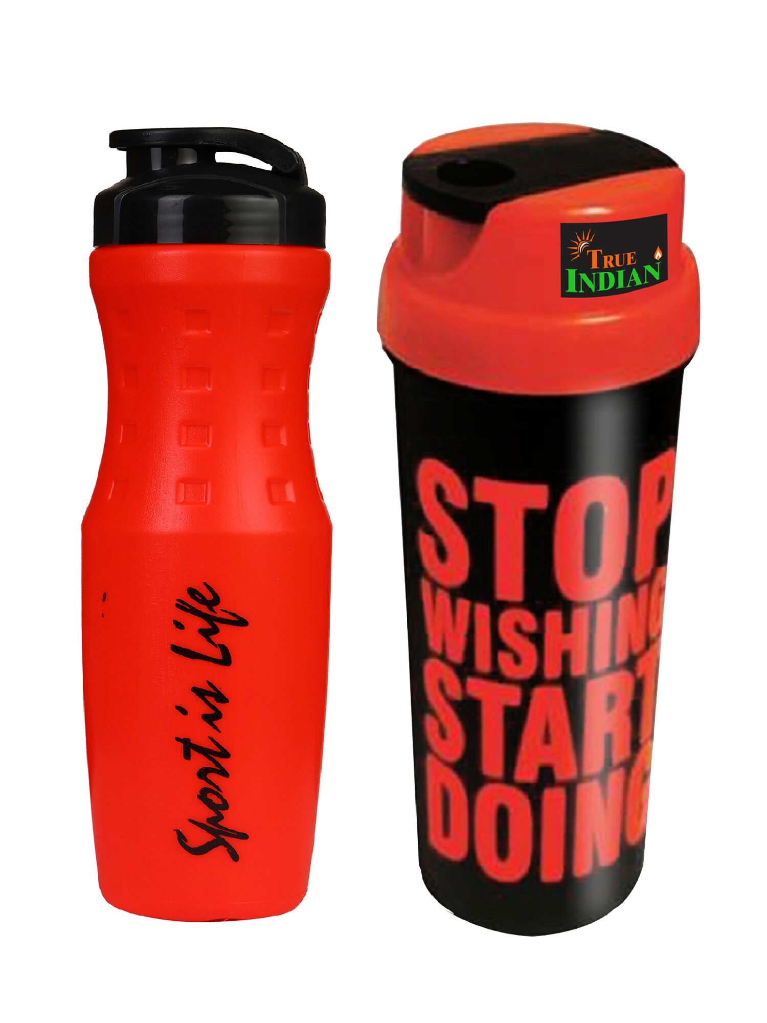 

True Indian Special Combo Pack Buy 1 get 1 Free Sport Shaker and Sipper Bottle Protein Shaker Gym and Water Bottle Shaker (Pack of 1)