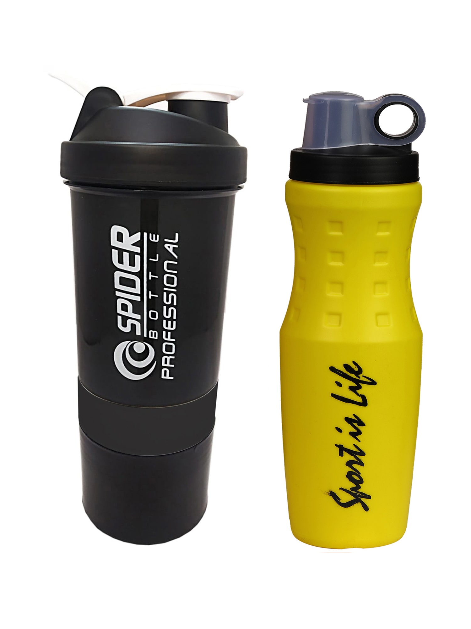 

True Indian Special Combo Pack Buy 1 get 1 Free Sport Shaker and Sipper Bottle Protein Shaker Gym and Water Bottle Shaker (Pack of 1) (Black)