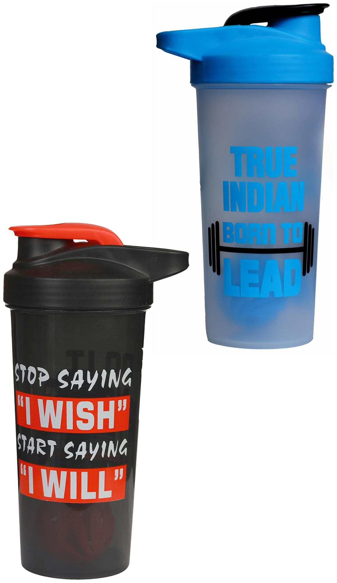 

True Indian 700 ml Protein Shaker Bottle Multi Color (Pack of 2 )