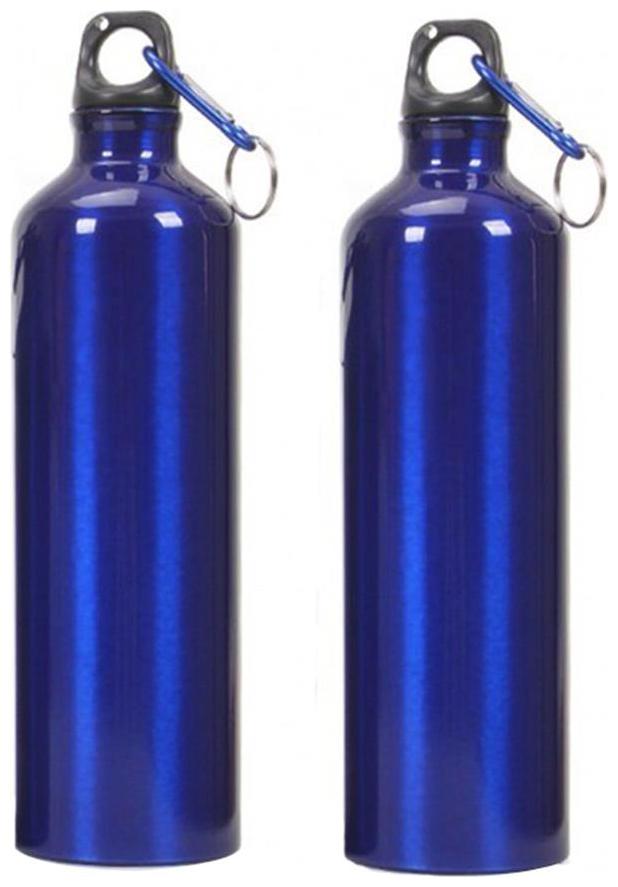 

Tuelip Aluminium Durable Sports Sipper Water Bottle For College School Bottle 500 ml With Carabiner (Pack of 2 Blue)