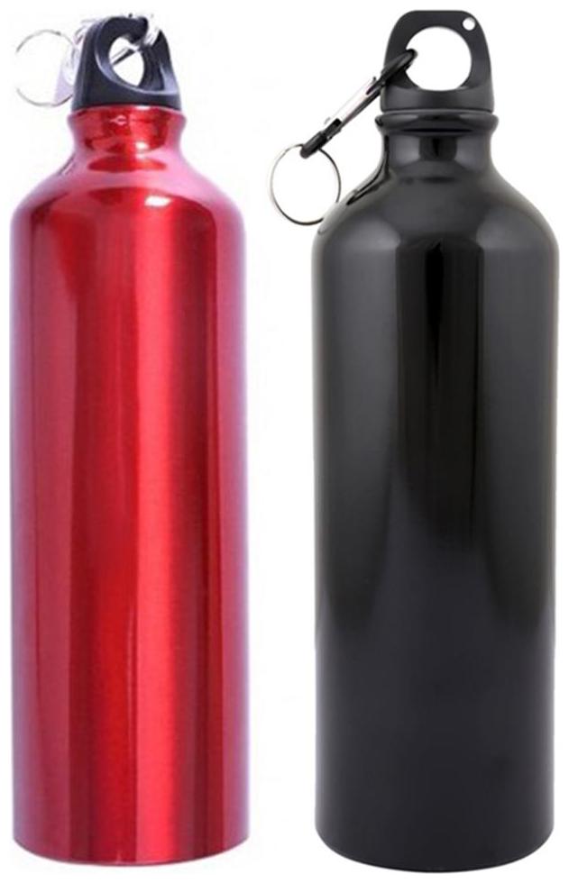 

Tuelip Aluminium Durable Sports Sipper Water Bottle For College School Bottle 750 ml With Carabiner (Pack of 2 Multicolor)