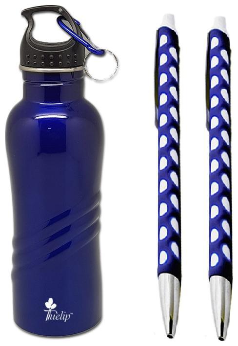 

Tuelip Combo Of Stainless Steel Sports Water Bottle For Sports Gym Hiking College Office 750ml With Free 2 Webbing Circle Grip Ball Pen