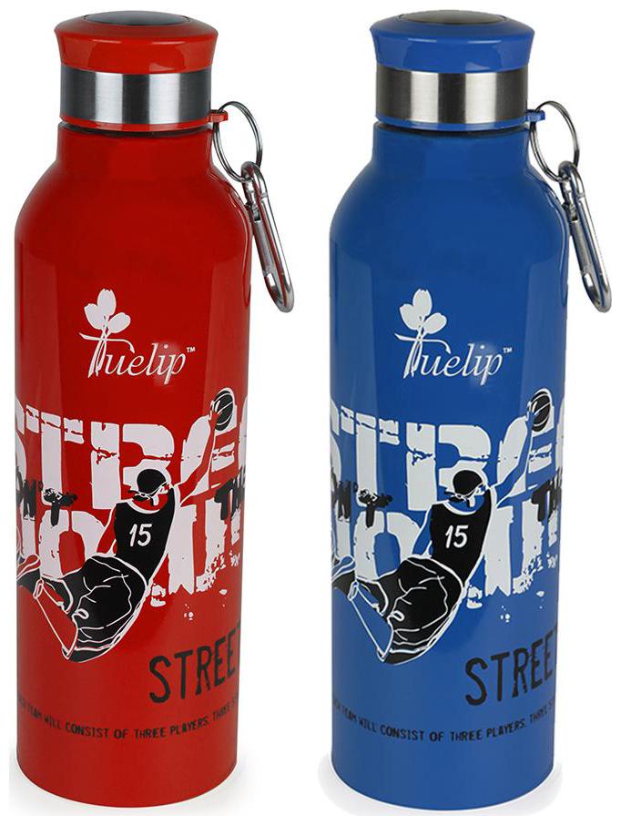 

Tuelip Set Of 2 Sports Stainless Steel Water Bottle For College School Gym Sports Water Bottle 750 ml- (Color May Vary)