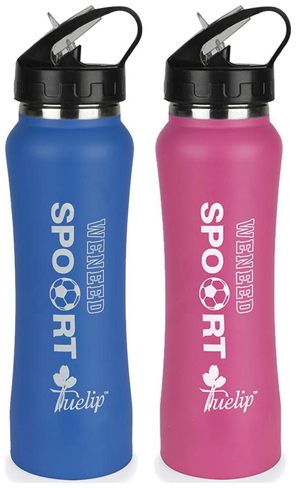 

Tuelip Sports Stainless Steel Sipper Water Bottle For School College Gym Sports Water Bottle 700 ml- Set Of 2 (Color May Vary)