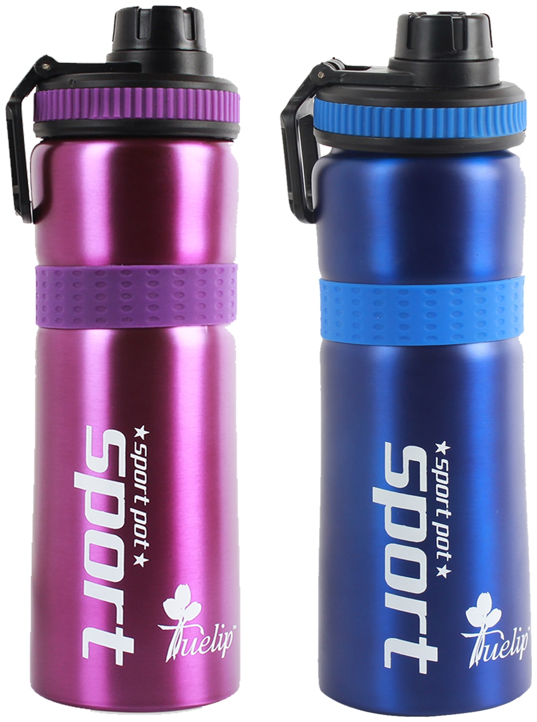 

Tuelip Stainless Steel Water Bottle For College School Kids Gym Sports Water Bottle 750 ml (Set of 2 Blue and Pink)