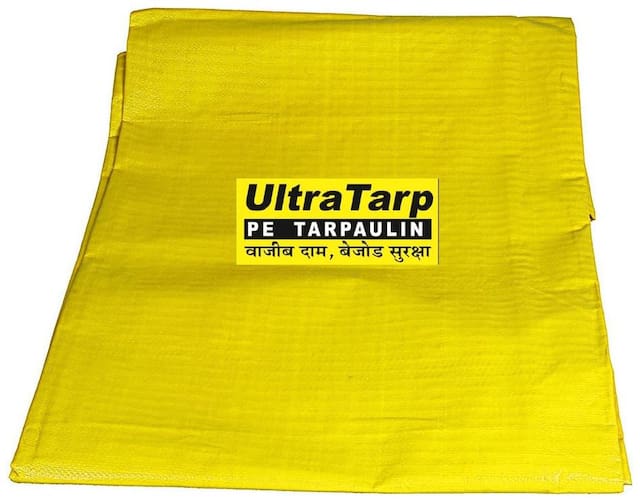 UltraTarp PE Tarpaulin (12 ft x 15 ft) - 150 GSM Yellow 100% Pure Virgin UV Treated