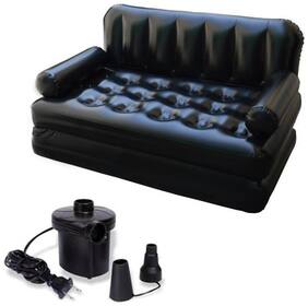 Vagmi Easy way sofa cum bed PP 3 Seater Inflatable Sofa Color black