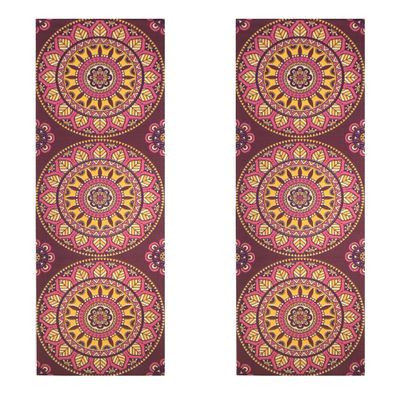 

Vritraz Printed Extra Thick 6mm 182 88 cm (72 inch)x60 96 cm (24 inch) Long Premium Eco Safe Non Slip Yoga Mat With Free Carry Bag Round-Round (Pack of 2)