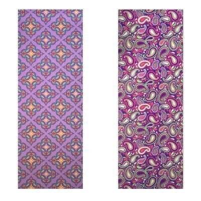 

Vritraz Printed Extra Thick 6mm 182 88 cm (72 inch)x60 96 cm (24 inch) Long Premium Eco Safe Non Slip Yoga Mat With Free Carry Bag PurplePattern-WaterDrop (Pack of 2)