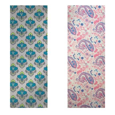 

Vritraz Printed Extra Thick 6mm 182 88 cm (72 inch)x60 96 cm (24 inch) Long Premium Eco Safe Non Slip Yoga Mat With Free Carry Bag GreenPattern-PinkPattern (Pack of 2)