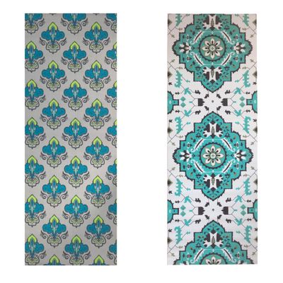 

Vritraz Printed Extra Thick 6mm 182 88 cm (72 inch)x60 96 cm (24 inch) Long Premium Eco Safe Non Slip Yoga Mat With Free Carry Bag GreenPattern-Rhombus (Pack of 2)
