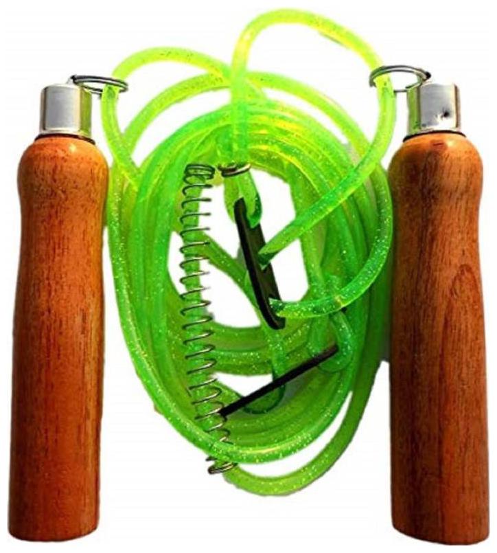 

Wooden Handle Adjustable Skipping Jump Rope (Multi Color)