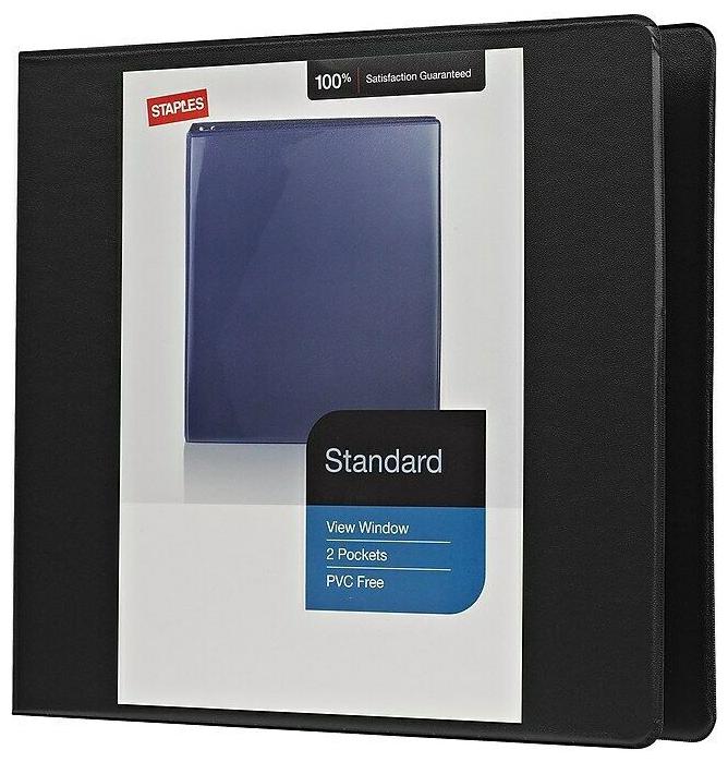 

1 Staples Standard View Binder with Round Rings Black 976173