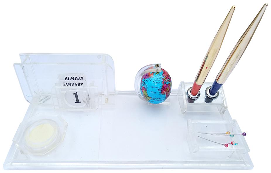 

IGNOTO Acrylic Office Pen Stand (Premium Quality) With 3 Compartements