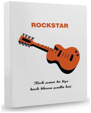 100yellow Guitar Theme Printed File Folder Case;A4 Size;File Folder Plastic File Folder File Folder Binder Ring Binder For Office;Interview;Documents;Certificate;Projects;School