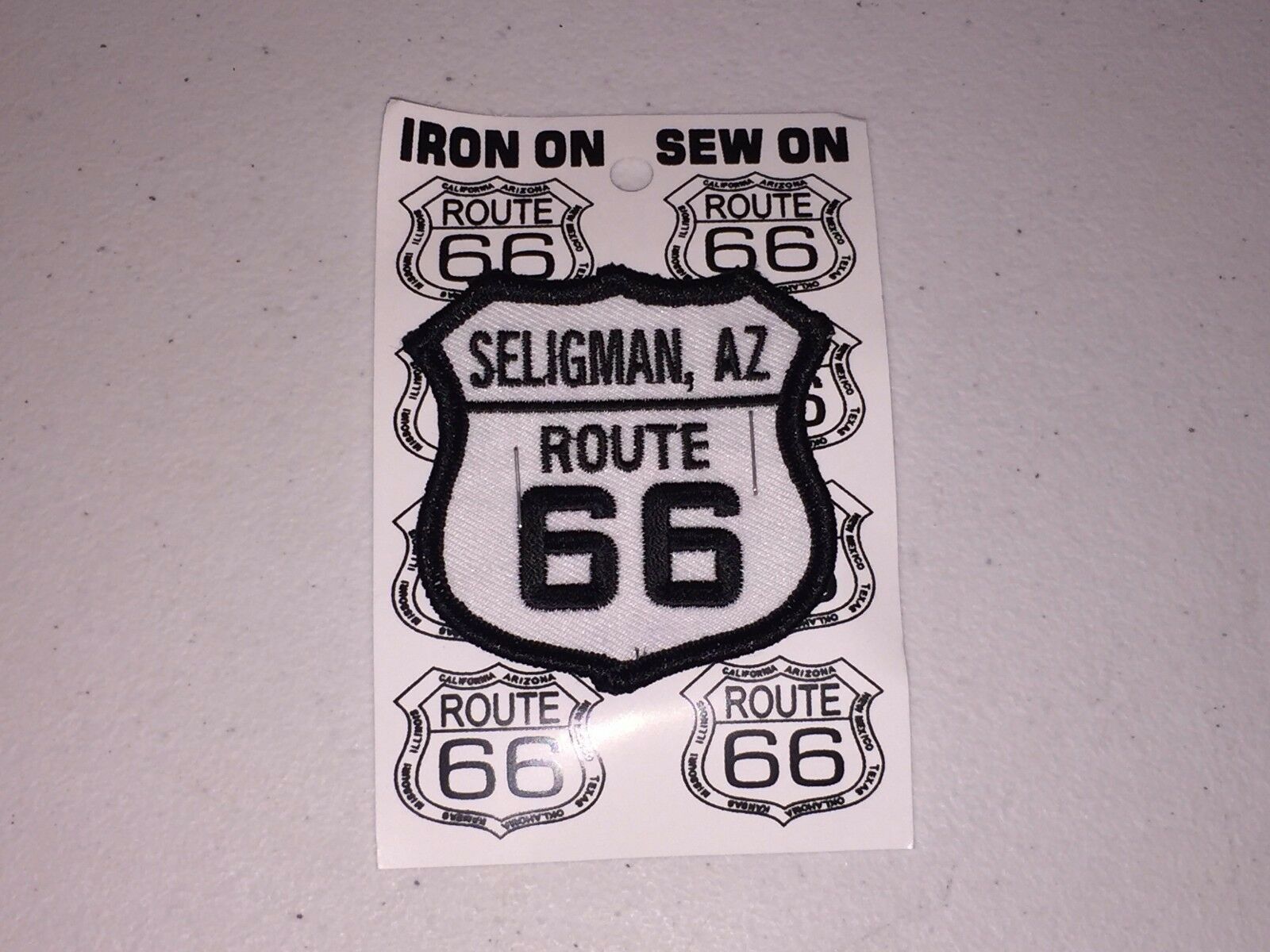 

(12) US Route 66 Highway Road Sign AZ Embroidered Iron Sew On Patch 2 5 NEW
