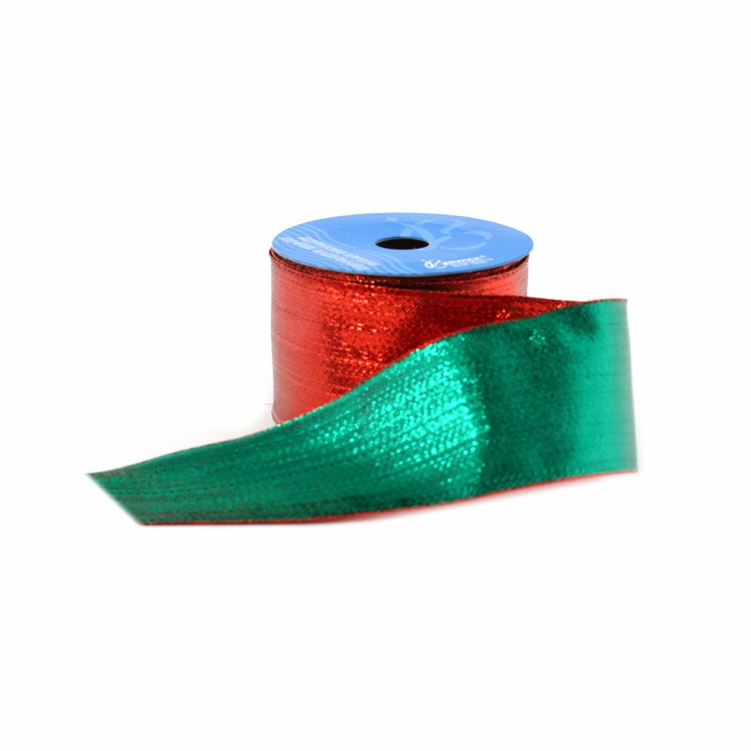 

2 5 Reversible Ribbon - Red Green Metallic Ribbon - 10 yards Christmas Ribbon