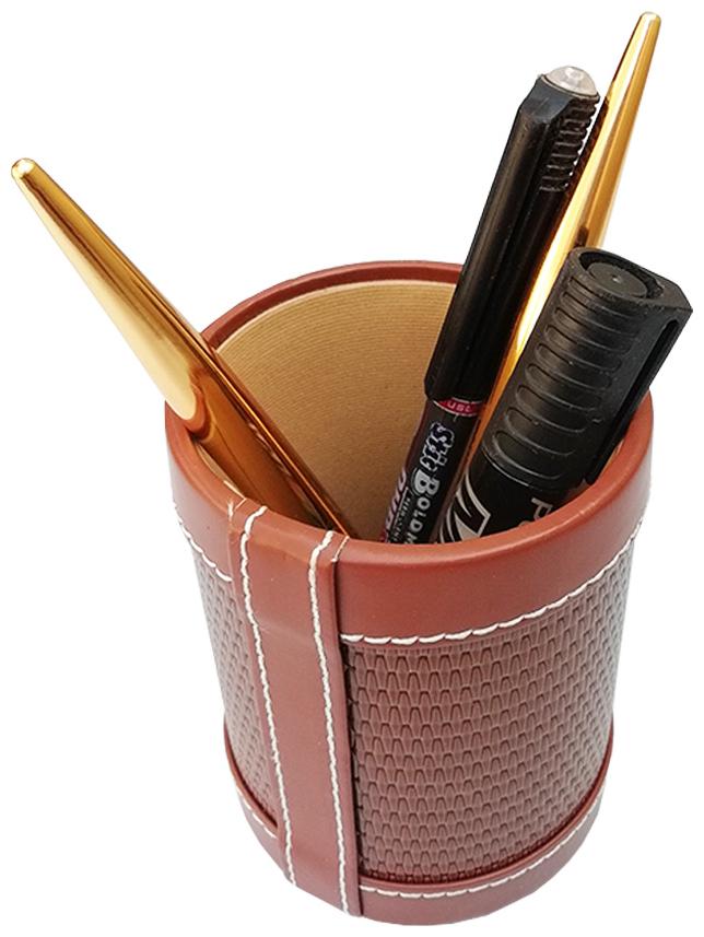

IGNOTO genuine Leather Pen Stand For Office And Study Table