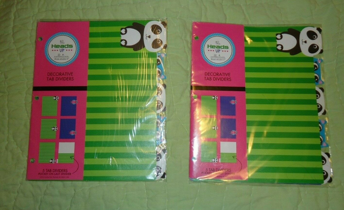 Buy 2 Packages Plastic Decorative Tab Dividers Panda Owl 5 Tabs 1