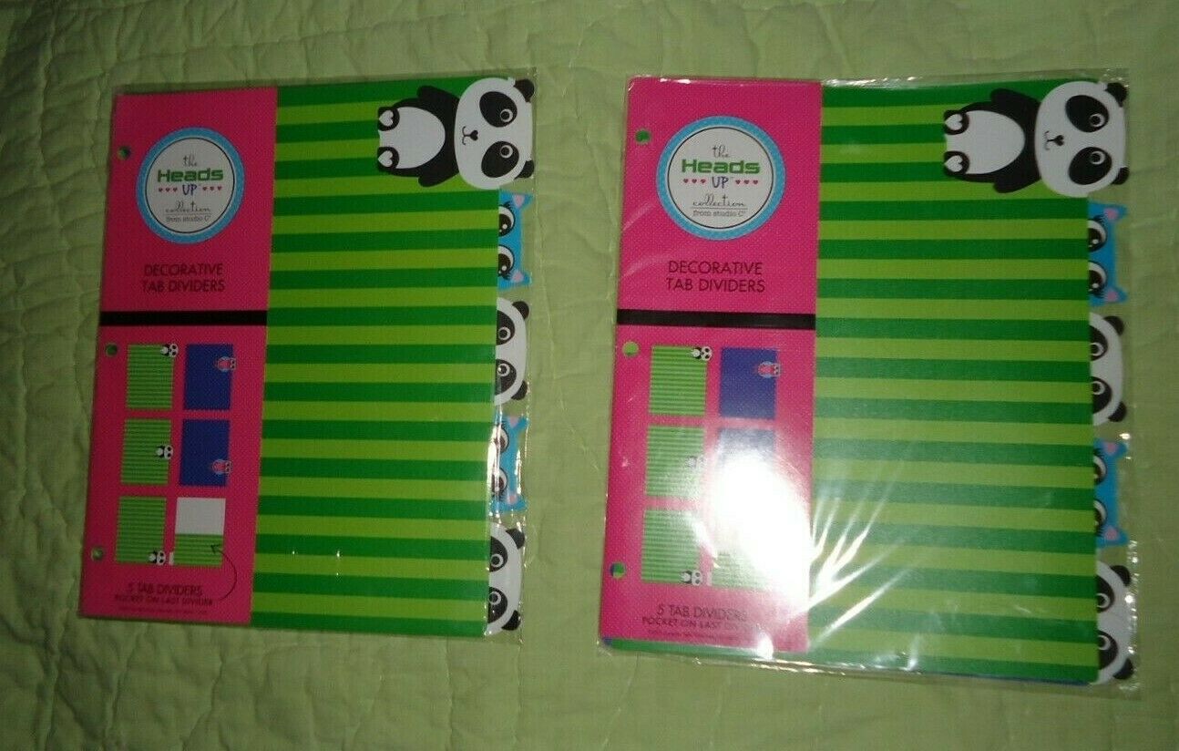 Buy 2 Packages Plastic Decorative Tab Dividers Panda Owl 5 Tabs 1