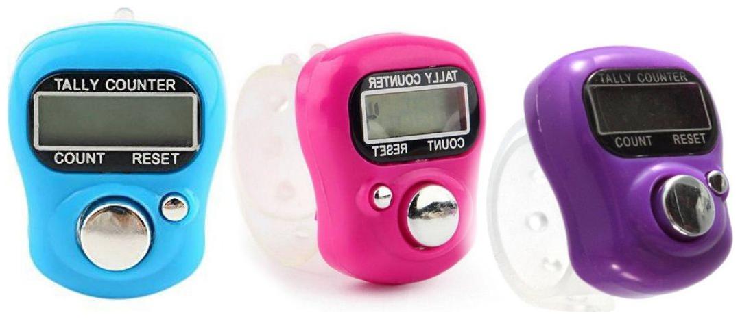 

3 pcs Hand Finger Tally Counter Digital Electronic Japa Counter (Multicolor)