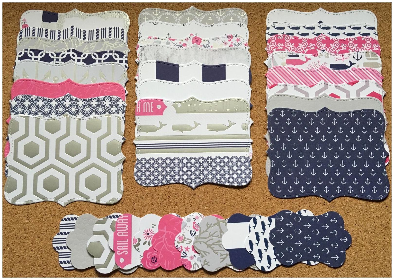 

36 Sizzix Stampin Up Top Note Tag Set DCWV Ocean Breeze 1 2 with Foil