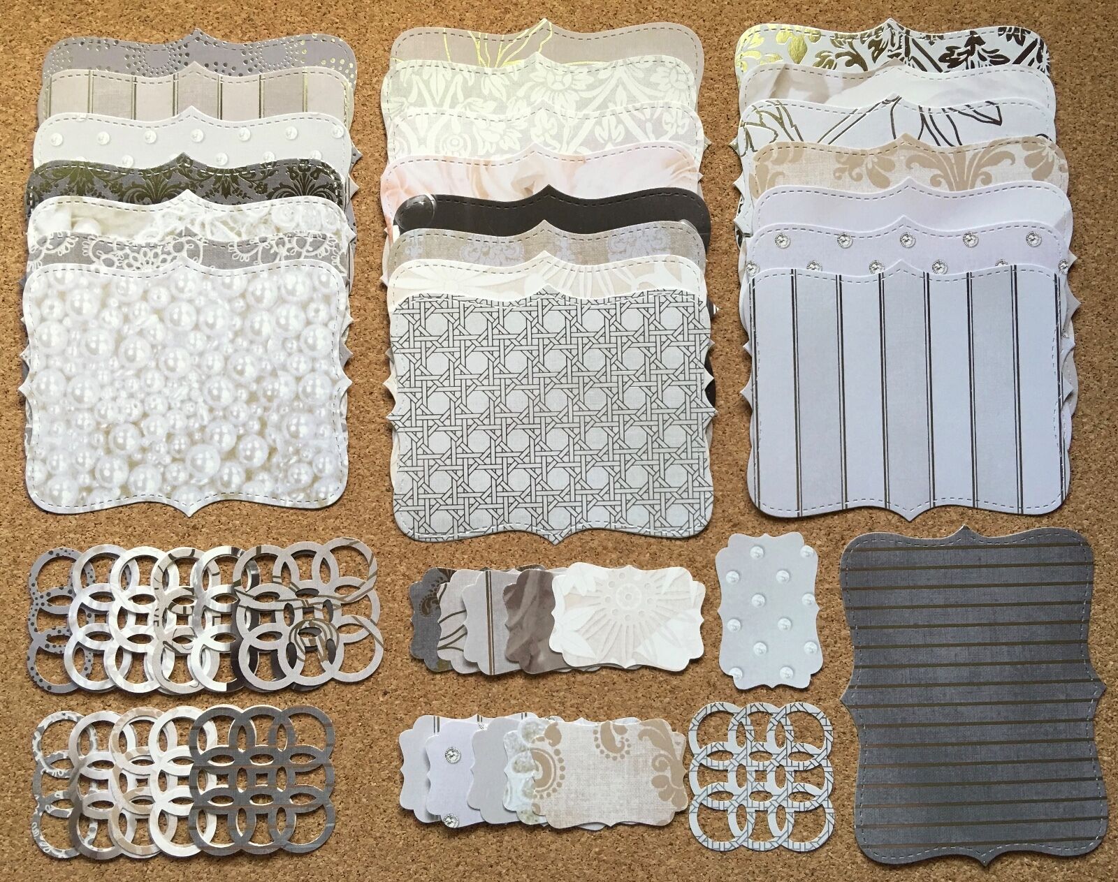 

46 Piece Sizzix Stampin Up Top Note Tag and Lattice-Formal Affair w silver foil