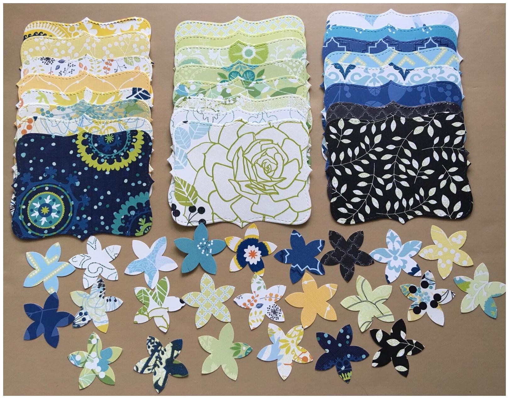 

48 Piece Sizzix Stampin Up Top Note Flower Set - Blue Citrus Cardstock