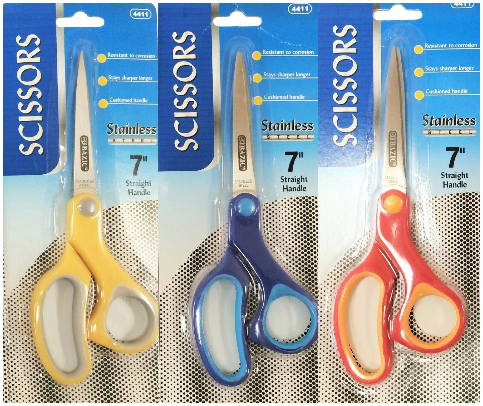 

7-inch Stainless Steel Scissors Household Kitchen Office - 3pcs