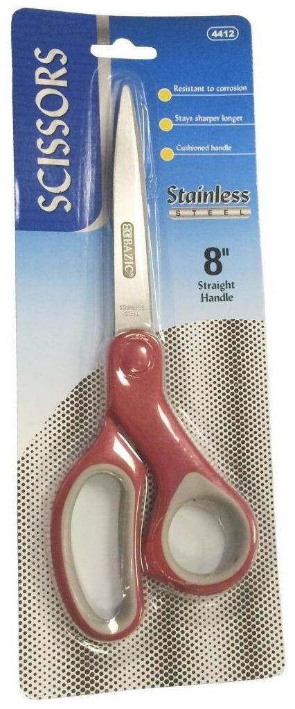 

8-inch Stainless Steel Scissors Household Kitchen Office - Red Color
