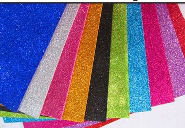 A-Mart  Glitter EVA Foam Sheets of Assorted Colors A4 size Pack Of 10 Sheets