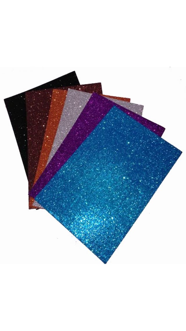 A-Mart  Pemium Glitter EVA Foam Sticker Sheets of Assorted Colors A4 size Pack Of 10 Sheets