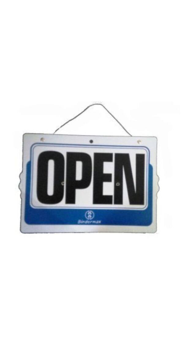 A-Mart  Reversible 2 Sided Open/Closed Hanging Board with Hand Clock