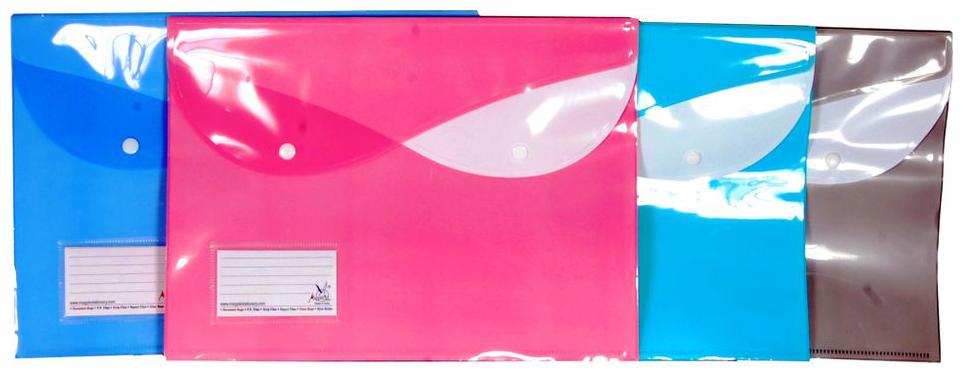 

Aahum Sales Premium quality Double button with Double Pocket Polypropylene My Clear Bag Set of 5