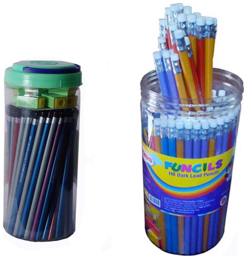 

Aahum Sales Pencils With Eraser Without Eraser Pack of - Jar (200 Pencils)