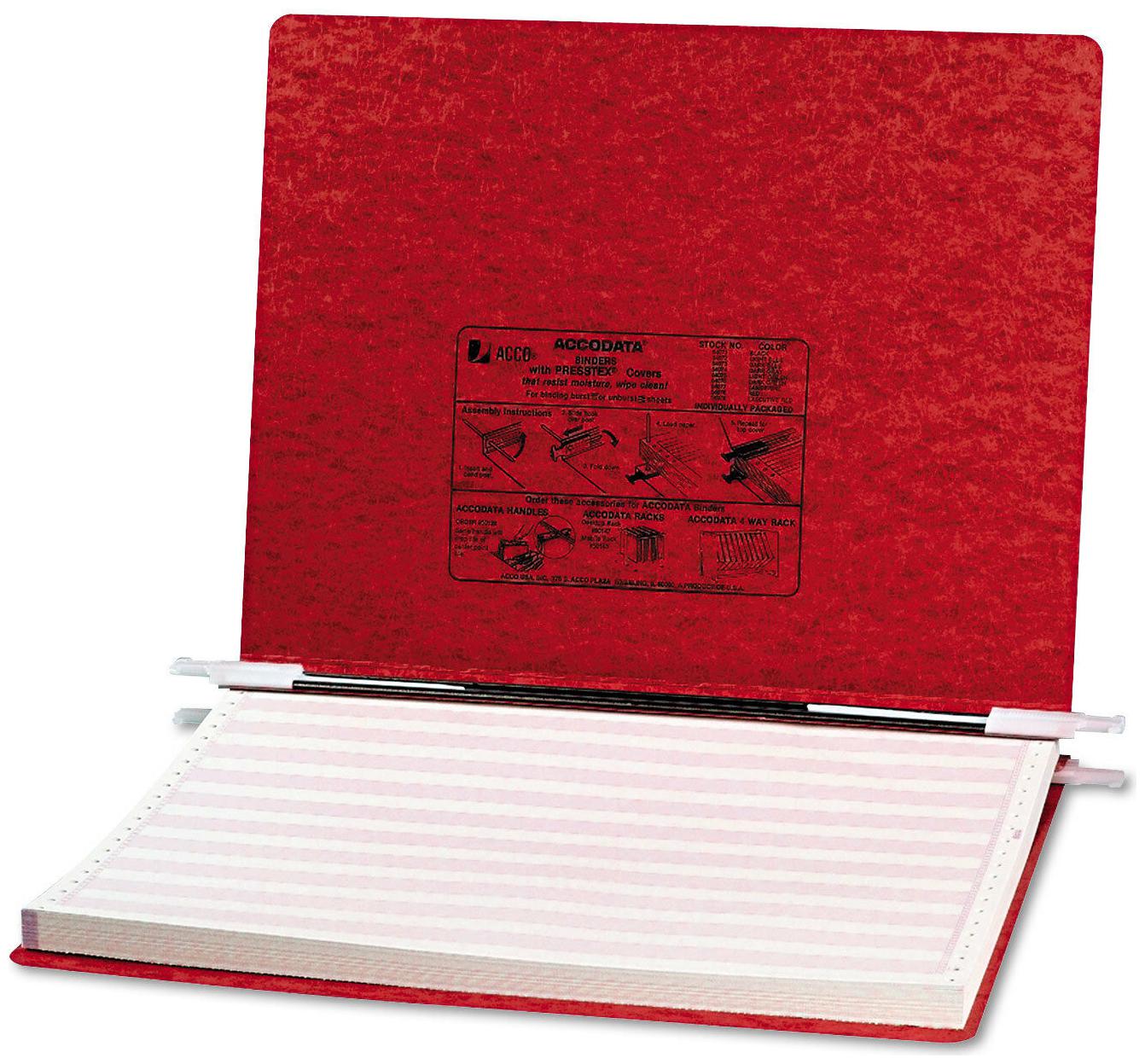 

ACCO PRESSTEX Covers w Storage Hooks 6 Cap 14 7 8 x 11 Executive Red 54079
