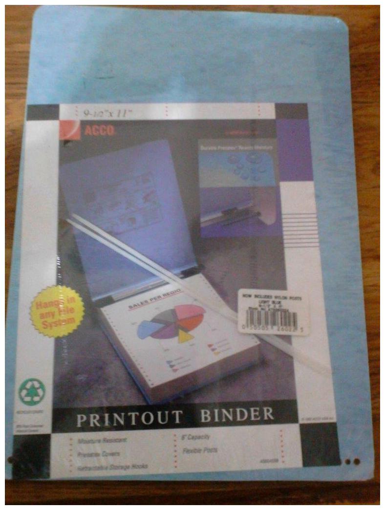 

Acco Printout Binder 9 1 2 x 11 NEW in Package